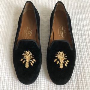 Black Velvet Stubbs & Wootton Slipper/Loafer